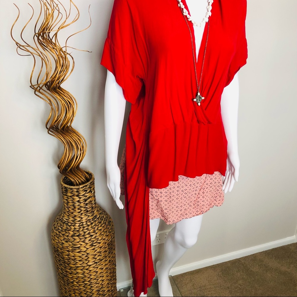 sass & bide Red Riff Raff Asymmetrical Top 10 - Picture 3 of 11